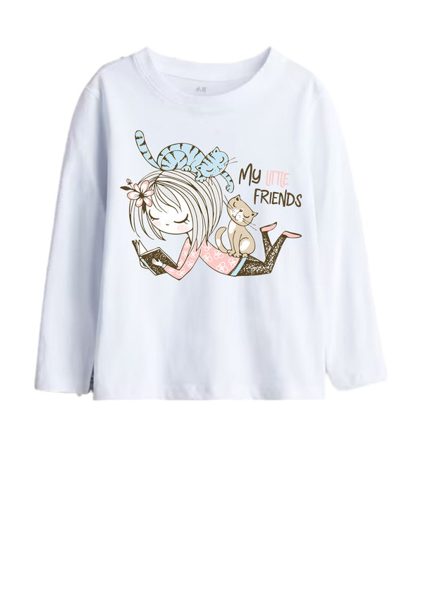 My Little Friends Girls Cotton Tee in Pink