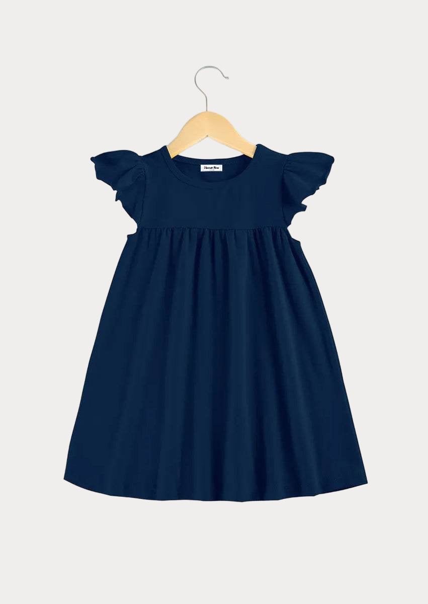 Girls School Basics Dress in Navy