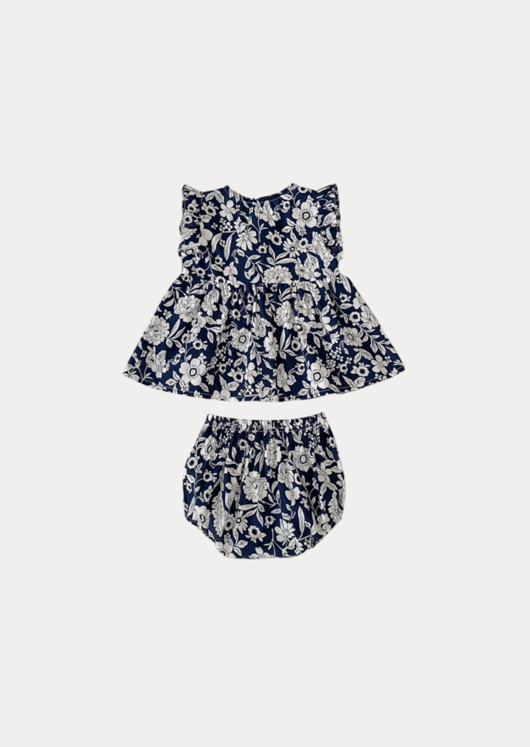 Pansy Bloomer Set in Blue Floral