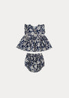 Pansy Bloomer Set in Blue Floral