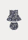 Pansy Bloomer Set in Blue Floral