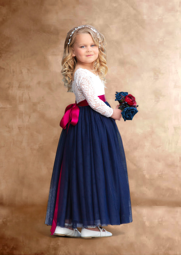 Navy Blue  Flower Girl Dresses
