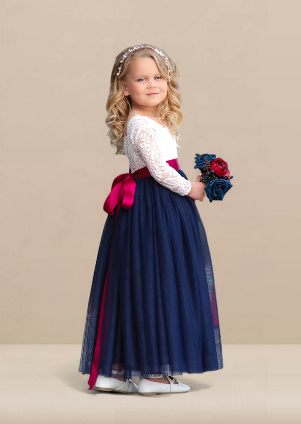 Navy Blue  Flower Girl Dresses