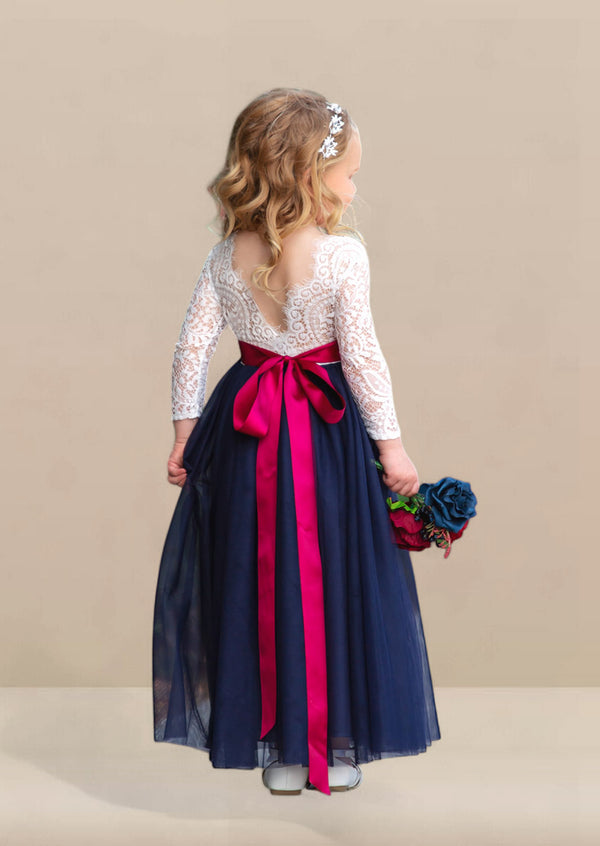 Navy Blue  Flower Girl Dresses