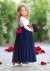 Navy blue flower girl dresses for toddler girls for weddings