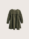 Nayla Corduroy Long Sleeve Dress in Moss