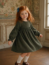 Nayla Corduroy Long Sleeve Dress in Moss