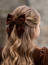 Noelle Brown Velvet Hair Bow