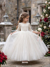 Noëlle Dress White Velvet & Tulle Dress for Girls | Flower Girl Dresses