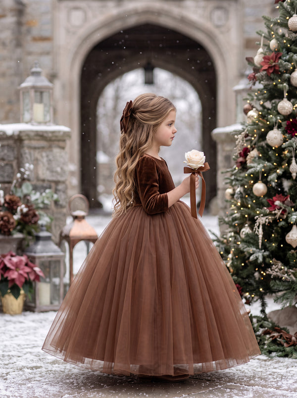 Noelle Brown Velvet Hair Bow