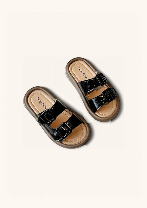 Summer Slip On Sandals in Black