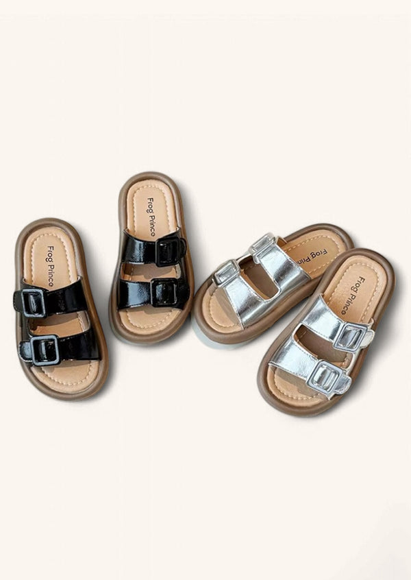 Summer Slip On Sandals in Black