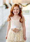 Rolled Flower Flower girl sash belt