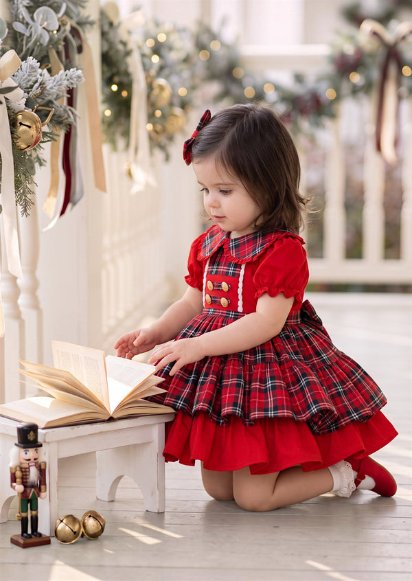 Nutcracker Plaid Girls Christmas Dress | Baby Christmas Dresses
