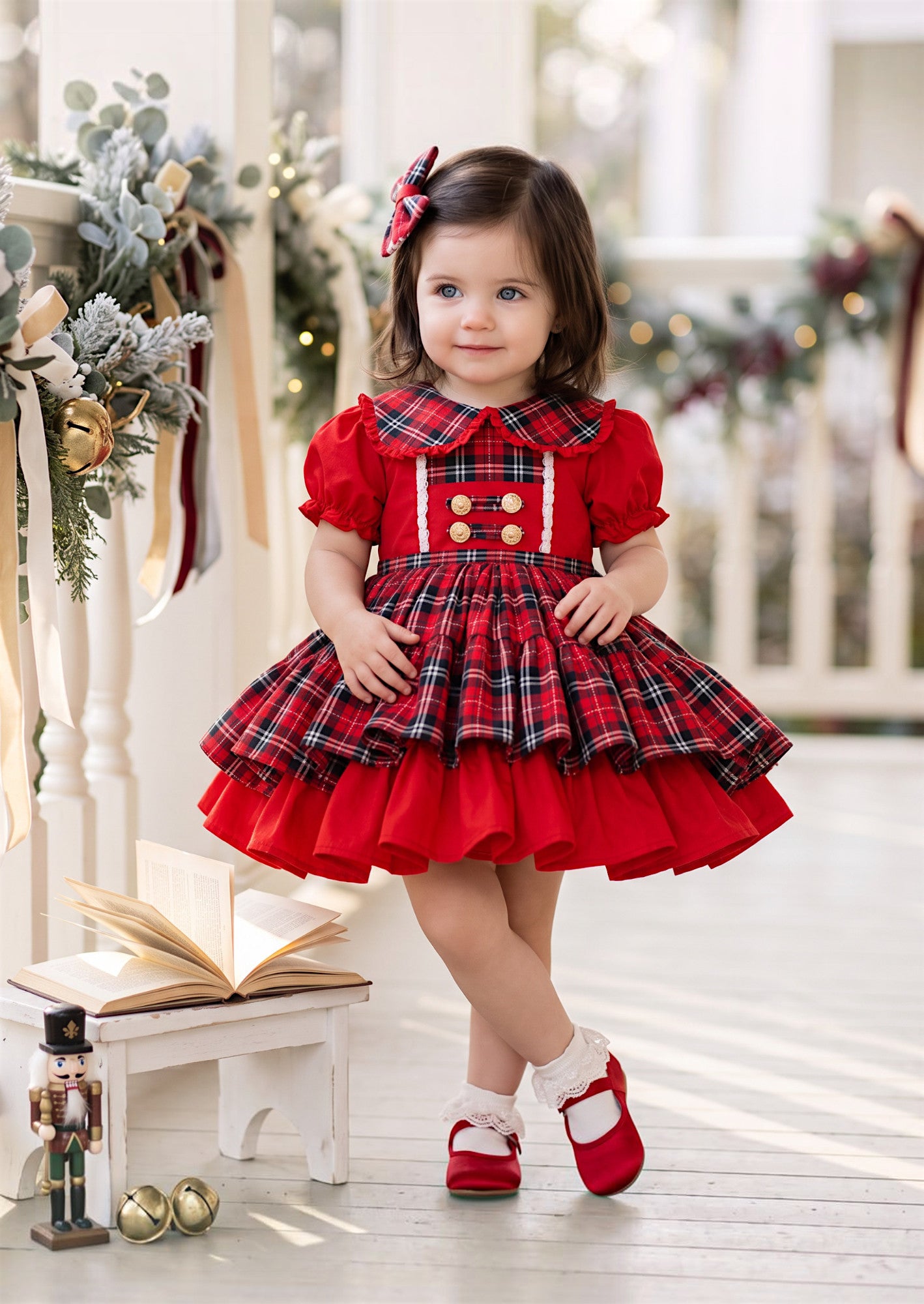 Nutcracker Plaid Girls Christmas Dress | Baby Christmas Dresses