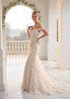 Off Shoulder Bridal Mermaid Wedding Dress  White & Nude