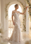 Off Shoulder Bridal Mermaid Wedding Dress  White & Nude