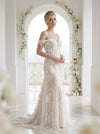 Off Shoulder Bridal Mermaid Wedding Dress  White & Nude