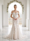 Off Shoulder Bridal Mermaid Wedding Dress  White & Nude