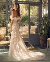 Off Shoulder Bridal Mermaid Wedding Dress  White & Nude