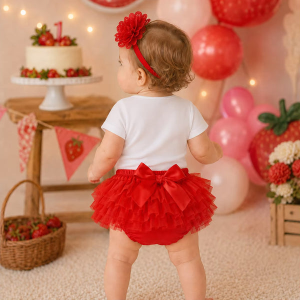 One Berry Sweet Onesie & Bloomer Set Red | Cake Smash Girl