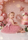 back view Baby Girl Pink Fancy Birthday Dress