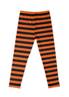 Girls Halloween Orange Stripe Legging