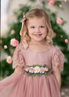 mauve flower girl dresses with mauve flower sash