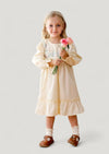 Girls Ivory Embroidered Dress