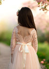 peach flower girl dresses