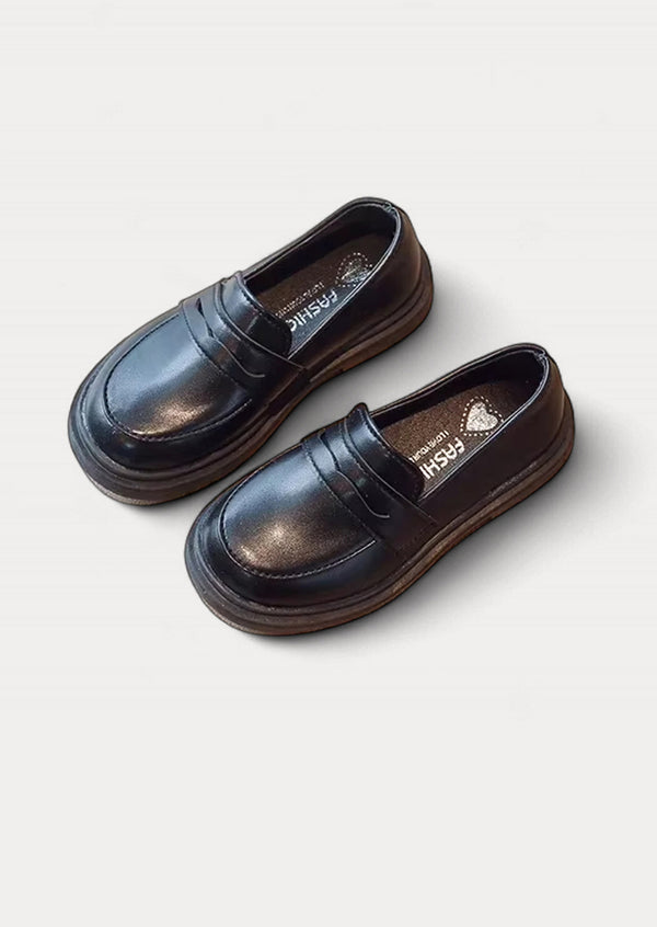 Charlotte Loafers in Black| Girls Penny Loafer Shoes | Girls Flats