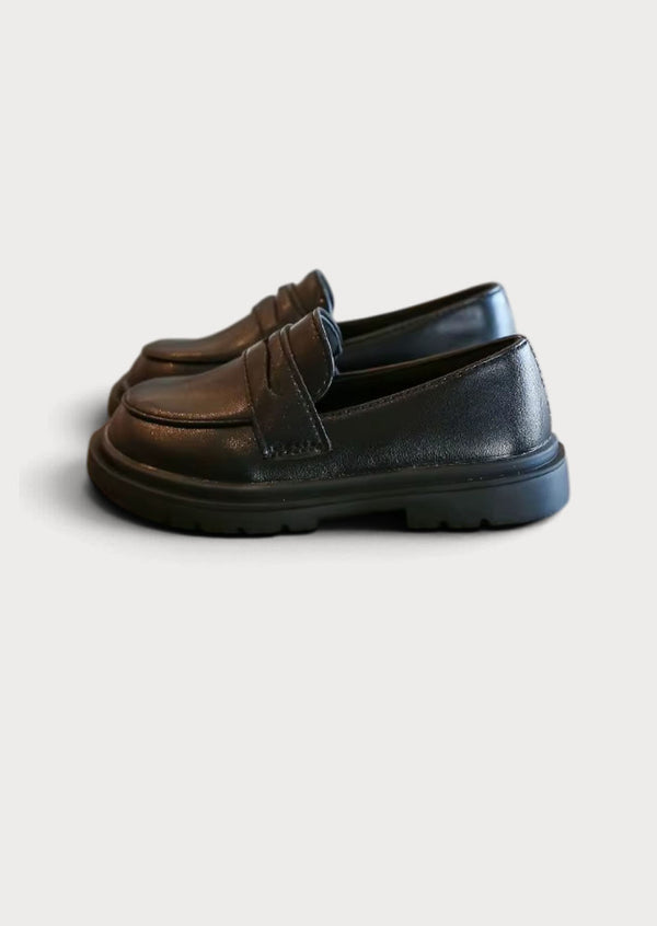 Charlotte Loafers in Black| Girls Penny Loafer Shoes | Girls Flats