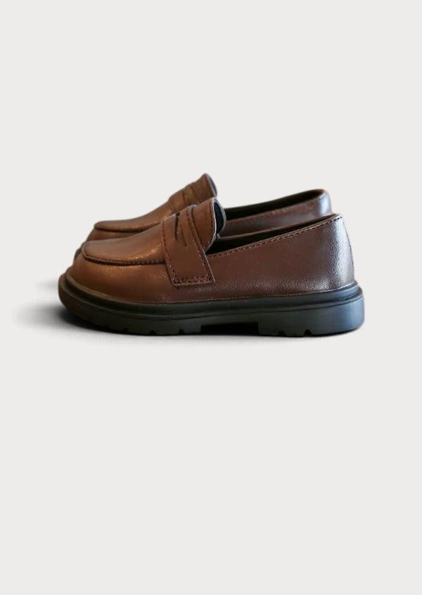 Charlotte Loafers in Brown| Girls Penny Loafer Shoes | Girls Flats