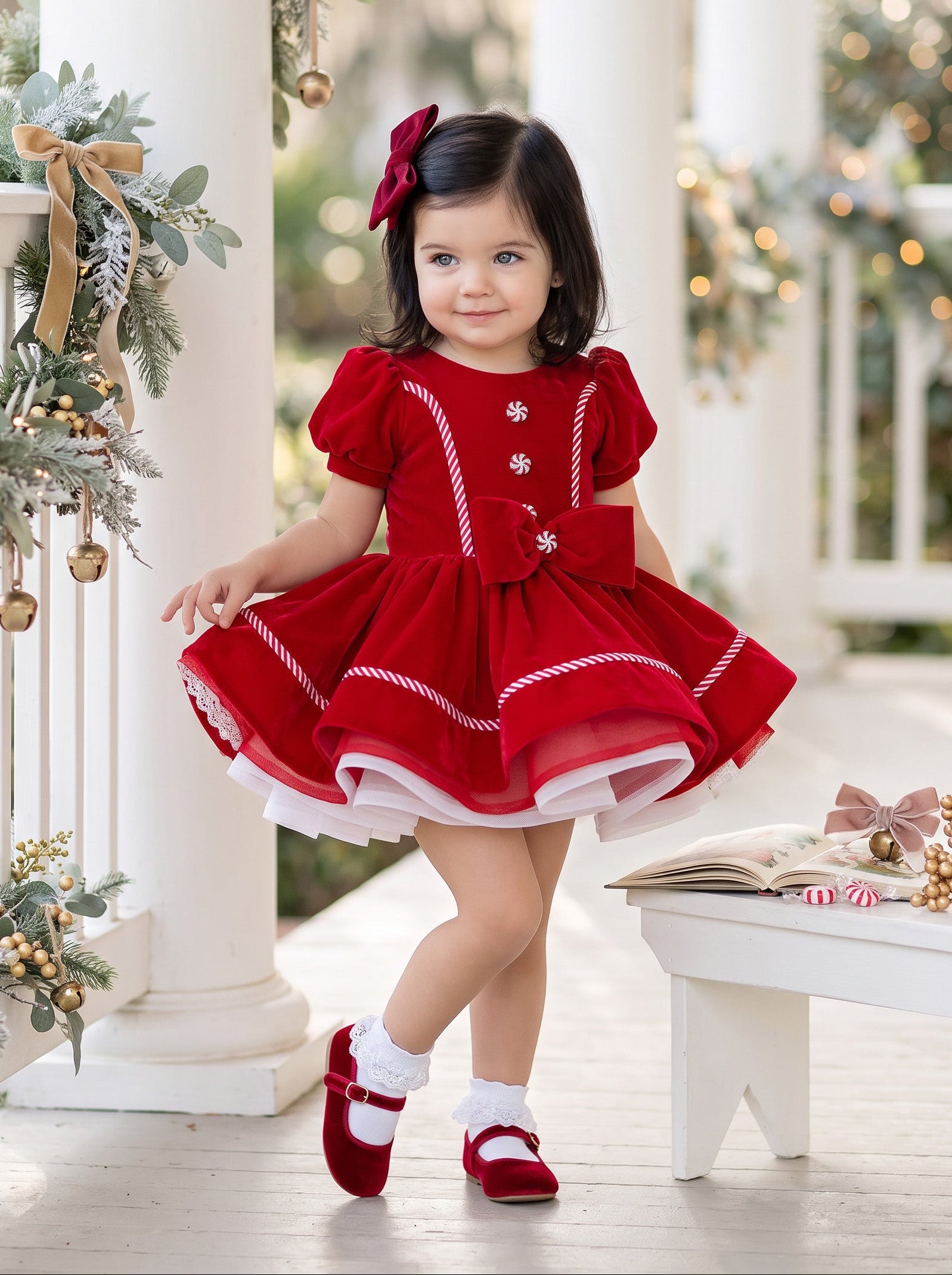 Peppermint Princess Girls Christmas Dress | Cake Smash Outfit Girl