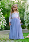 periwinkle and white tulle flower girl dresses