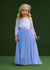 periwinkle and white tulle flower girl dresses