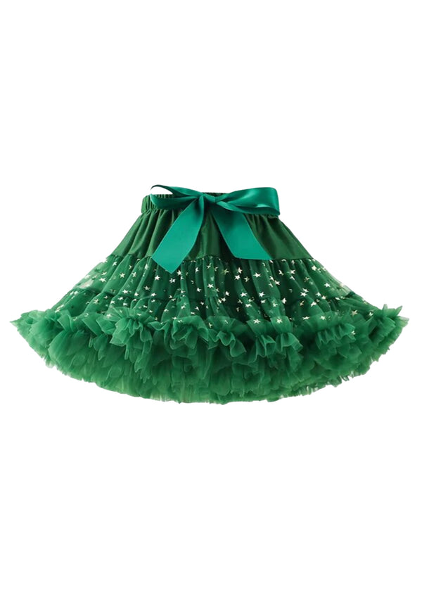 Ruffle Cake Skirt Green Stars