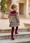 Girls Plaid Skirt & Jacket Set in Burgundy | Girls Fall Clothing