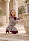 Girls Plaid Skirt & Jacket Set in Burgundy | Girls Fall Clothing