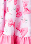 Pink Bows Girls Twirl Dress