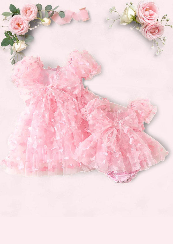Cake Smash Outfit Girl Pink Butterfly Baby Romper Toddler 1st Birthday