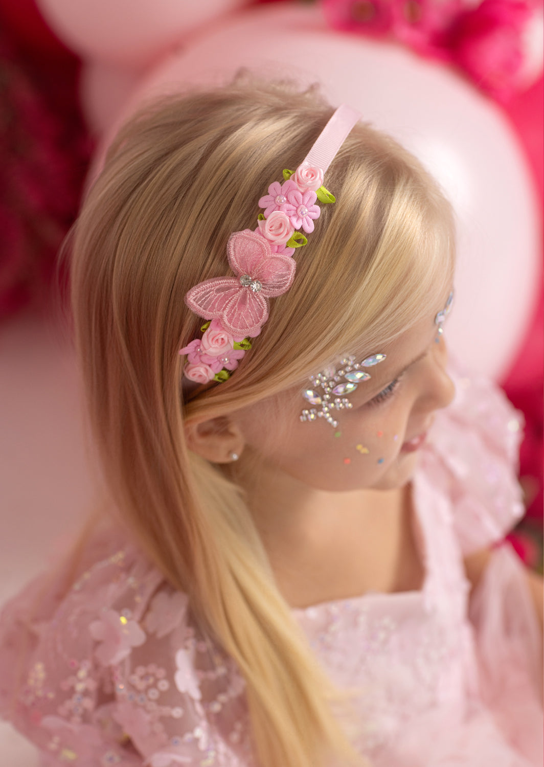 Sugar Fairy Pink Butterfly Headband