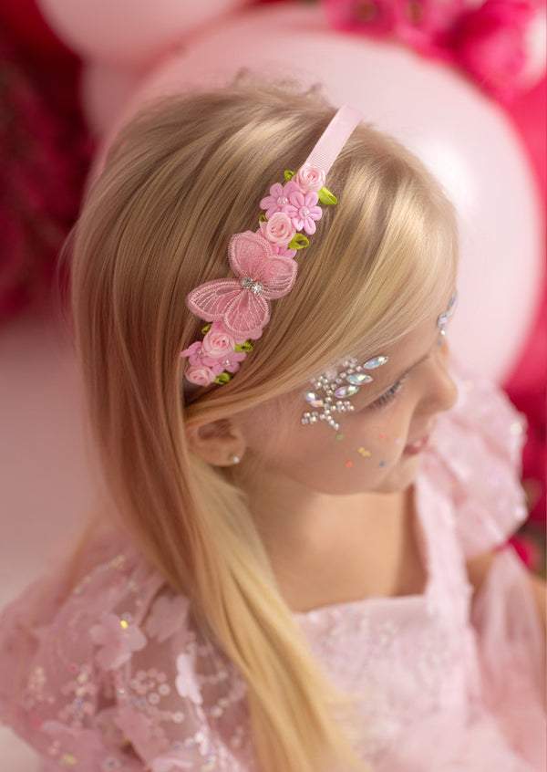 Sugar Fairy Pink Butterfly Headband