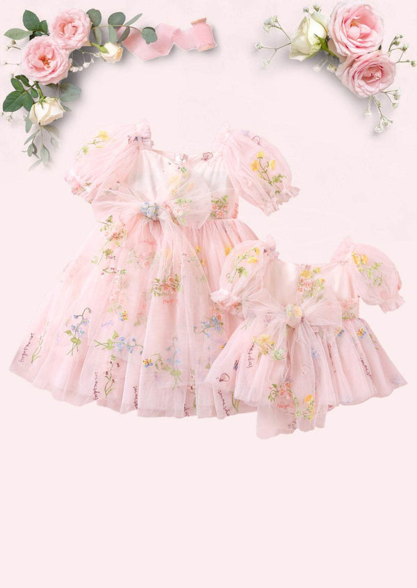 Enchanted Floral Party Dress in Pink