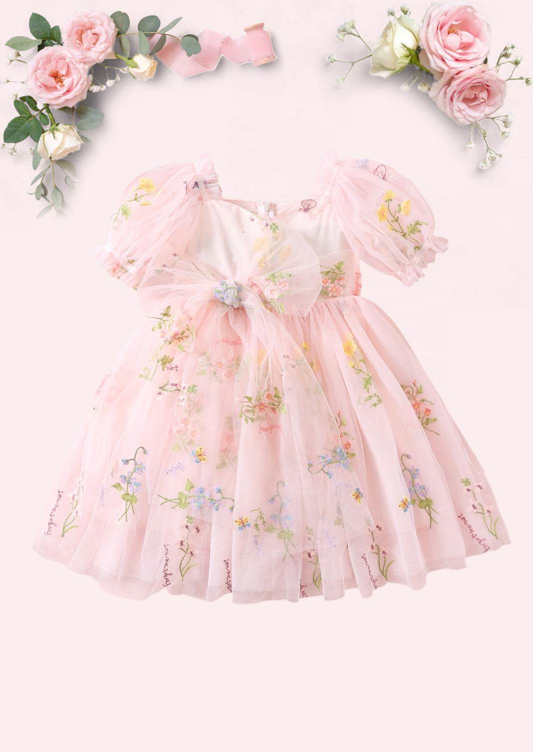 Enchanted Floral Party Dress in Pink