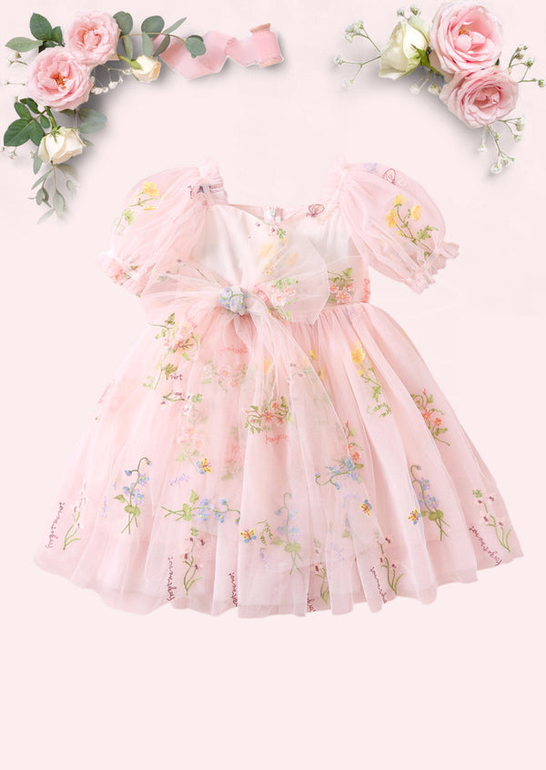 Enchanted Floral Party Dress in Pink