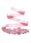 pink flower sash belt for flower girl 