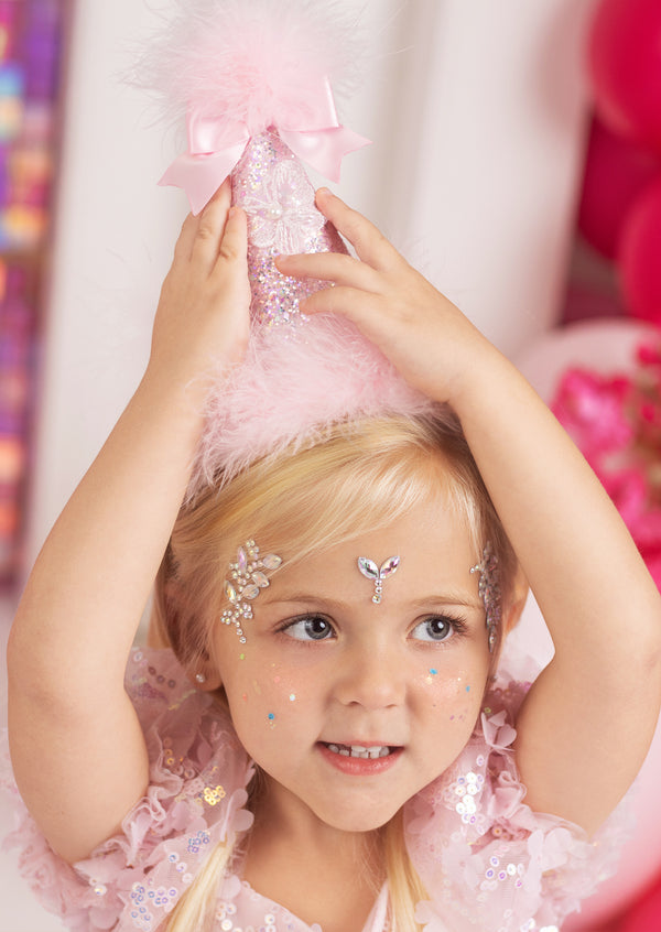 Sugar Fairy Pink Glitter Party Hat