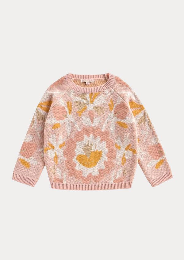Metallic Abstract Sweater | Pink Gold