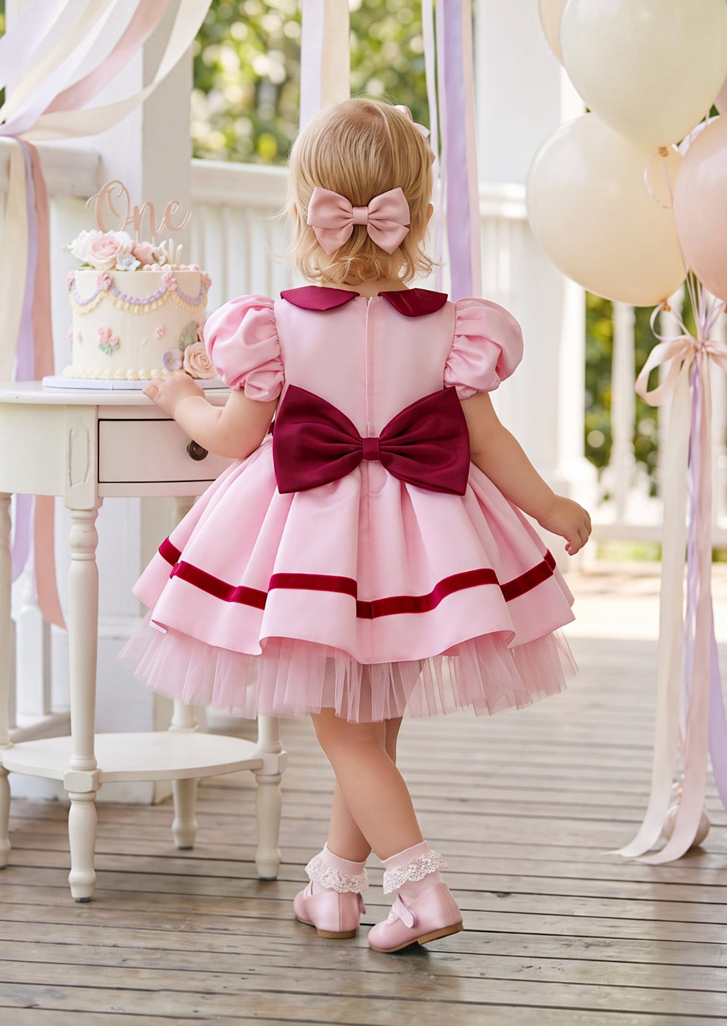 Pink Mouse Baby Girl 1st Birthday Dress | Cake Smash Girl